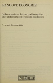 Front cover of Le Nuove Economie : Dall'economia Evolutiva A Quella Cognitiva by Unknown