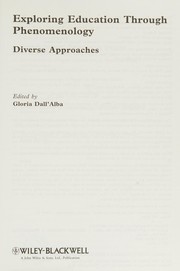 Front cover of Exploring education through phenomenology by Gloria Dall'Alba