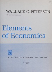 Front cover of Elements of economics by Wallace C. Peterson