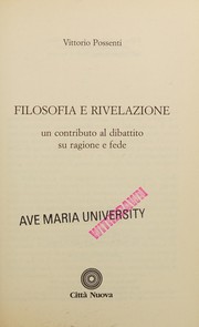 Front cover of Filosofia e rivelazione by Vittorio Possenti