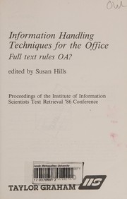 Front cover of Information handling techniques for the office by Text Retrieval '86 (Conference)