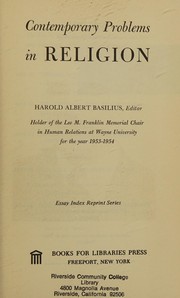 Front cover of Contemporary problems in religion by Harold Albert Basilius