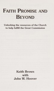 Front cover of Faith, promise, and beyond by Brown, Keith