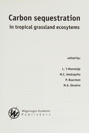 Front cover of Carbon sequestration in tropical grassland ecosystems by L. 't Mannetje