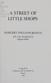 Front cover of A street of little shops by Margery Williams Bianco