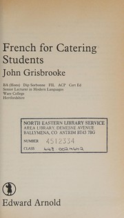 Cover of French for Catering Students by John Grisbrooke