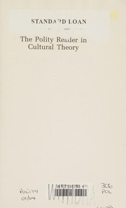 Front cover of The Polity reader in cultural theory by Polity