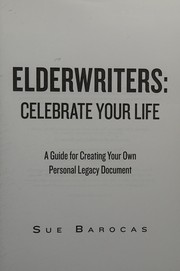 Front cover of Elderwriters, celebrate your life by Sue Barocas