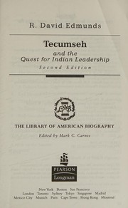 Cover of Tecumseh and the Quest for Indian Leadership by R. David Edmunds
