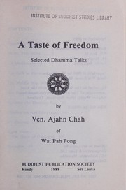 Front cover of A taste of freedom by Chah Achaan