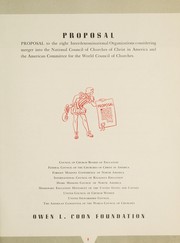 Cover of Proposal to the eight interdenominational organizations considering merger into the National Council of Churches of Christ in America and the American Committee for the World Council of Churches by Owen Coon Foundation