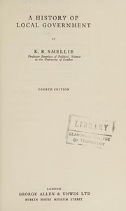 Front cover of A history of local government by K. B. Smellie