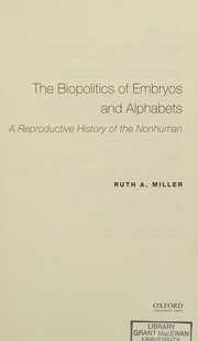 Front cover of Biopolitics of Embryos and Alphabets by Ruth A. Miller