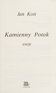 Cover of Kamienny Potok by Jan Kott
