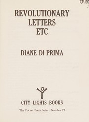 Front cover of Revolutionary letters, etc by Diane di Prima