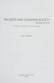 Front cover of Religion and Canadian society by Lori G. Beaman