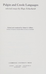 Front cover of Pidgin and Creole languages by Hugo Ernst Mario Schuchardt