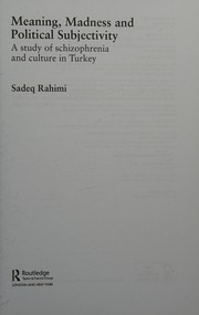 Front cover of Meaning, Madness and Political Subjectivity by Sadeq Rahimi