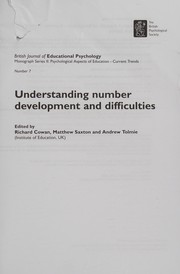 Cover of Understanding Number Development and Difficulties by Richard J. Cowan