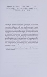 Front cover of Style, gender, and fantasy in nineteenth-century American women's writing by Dorri Beam