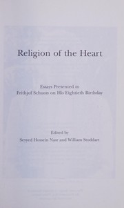 Front cover of Religion of the heart by Frithjof Schuon