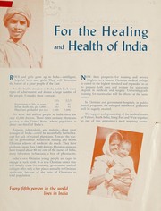 Cover of For the health and healing of India by All India Christian Medical College