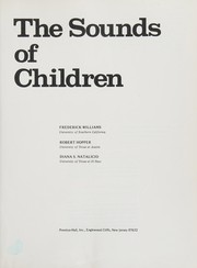 Front cover of The sounds of children by Frederick Williams