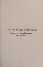 Front cover of L' avenir d'une prédiction by Gilles Lane