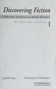 Cover of Discovering Fiction -- Instructor's Manual 1 by Judith Kay