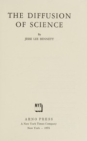 Cover of The diffusion of science by Jesse Lee Bennett