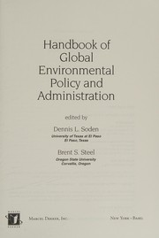 Cover of Handbook of global environmental policy and administration by Dennis L. Soden