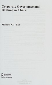 Front cover of Corporate Governance and Banking in China by Michael Tan