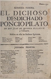 Front cover of El dichoso desdichado Poncio Pilato by Juan de Espinosa Malagón y Valenzuela
