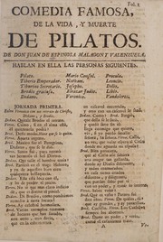 Cover of Comedia famosa de la vida y muerte de Pilatos by Juan de Espinosa Malagón y Valenzuela