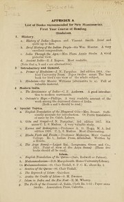 Front cover of List of books recommended for New Missionaries by H. D. Griswold
