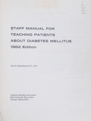 Front cover of Staff manual for teaching patients about diabetes mellitus by Jean E. Espenshade