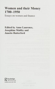 Cover of Women and Their Money 1700-1950 by Anne Laurence