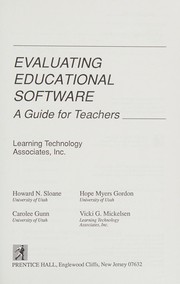 Cover of Evaluating educational software by Howard Norman Sloane