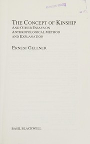 Front cover of The concept of kinship by Ernest Gellner