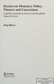 Front cover of Keynes on monetary policy, finance and uncertainty by Jörg Bibow