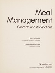 Front cover of Meal management by Gail G. Fonosch