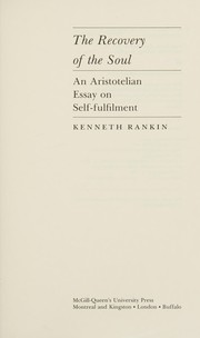 Front cover of The recovery of the soul by Kenneth Rankin