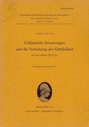 Cover of Chiliastische Erwartungen und die Versuchung der Göttlichkeit der Kalif al-Hākim (386-411H.) by Josef Van Ess