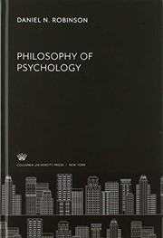 Cover of Philosophy of Psychology by Daniel N. Robinson