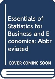 Cover of Essentials of Statistics for Business and Economics, Abbreviated Edition by Dennis J. Sweeney