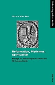 Front cover of Reformation, Pietismus, Spiritualität by Ulrich A. Wien