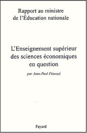 Front cover of L' enseignement supérieur de l'économie en question by Jean-Paul Fitoussi