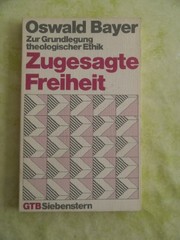 Cover of Zugesagte Freiheit by Oswald Bayer