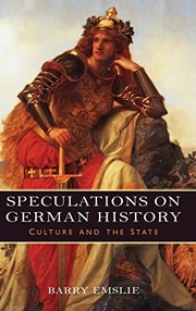 Front cover of Speculations on German History by Barry Emslie