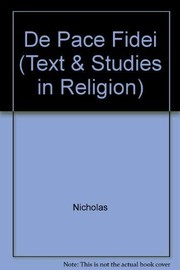 Cover of On interreligious harmony by Cardinal Nicholas of Cusa